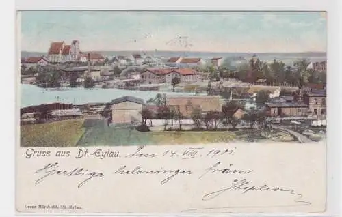 908553 Lithographie Ak Gruss aus deutsch Eylau Ilawa - Panoramaansicht 1901
