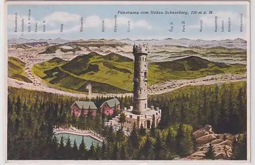 30048 Ak Panorama vom Hohen Schneeberg bei Eulau Jilove 1914