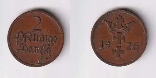 1 Pfennig Kupfer Münze Danzig 1926 Jäger D 2 ss (155810)