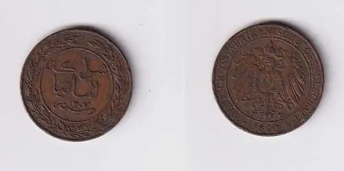 1 Pesa Kupfer Münze Deutsch Ostafrika 1890 f.ss  (112901)