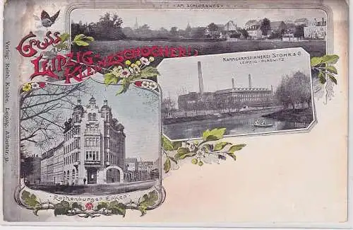 907327 Ak Lithographie Gruß aus Leipzig Kleinzschocher um 1900