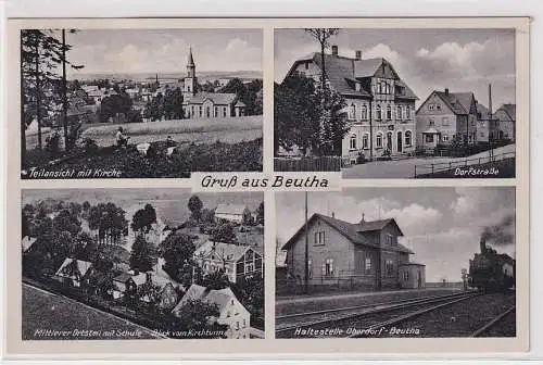 89345 Mehrbild Ak Gruß aus Beutha Bahnhof, Dorfstrasse usw. um 1950