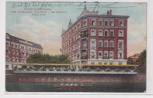 86356 Ak Leipzig Schleussig Hotel und Restaurant "Zum Ritter" 1910