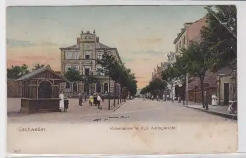 901830 Ak Eschweiler Rosenallee mit königlichem Amtsgericht 1904