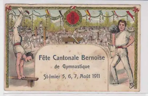 908070 Präge Ak Saint-Imier Fete Cantonale Bernoise de Gymnastique 1911