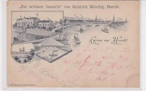 907844 Vorläufer Ak Gruß aus Heerdt Etablissement "Zur schönen Aussicht" 1897