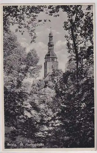 900343 Ak Belzig - Blick auf die St. Marienkirche 1936