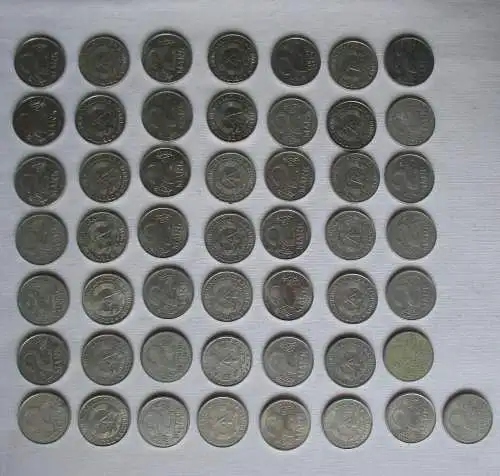 DDR 50 x 2 Mark Aluminium Münzen (167011)