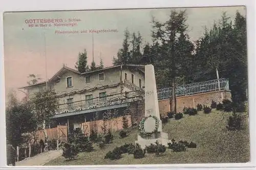 907581 Ak Gottesberg i. Schlesien - Friedenshöhe und Kriegerdenkmal 1906