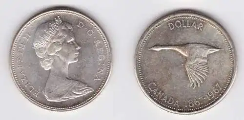 1 Dollar Silbermünze Kanada Wildgans 1967 (112402)