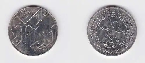 DDR Gedenk Münze 10 Mark 100.Jahre 1.Mai Feiertag 1990 (146827)