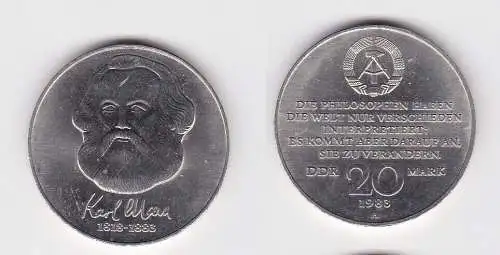 DDR Gedenk Münze 20 Mark Karl Marx 1983 (147157)