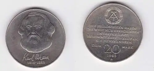 DDR Gedenk Münze 20 Mark Karl Marx 1983 (147318)