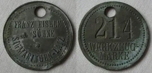 Werkzeugmarke Nr. 214 Franz Eisele & Söhne Sigmaringen-Laiz (119547)