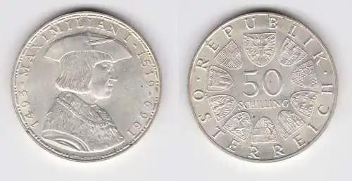 50 Schilling Silber Münze Österreich Maximilian 1493-1519, 1969 (154430)