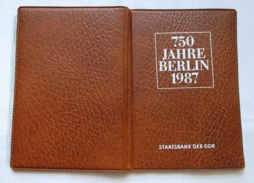 DDR 750 Jahre Berlin,Offizieller Folder m. 4 Münzen & Token, Staatsbank (106699)