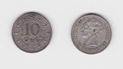 10 Öre Silber Münze Dänemark 1910 ss+ (154338)
