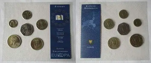 KMS Kursmünzensätze Zypern letzte Umlaufmünzen in Lira (128276)