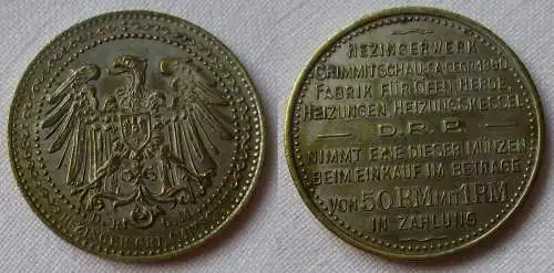 Medaille Hezingerwerk Crimmitschau Fabrik für Öfen, Herde, Heizungen (152424)