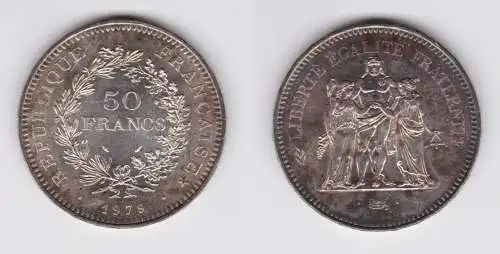 50 Franc Silber Münze Frankreich 1979 Stgl. (154386)