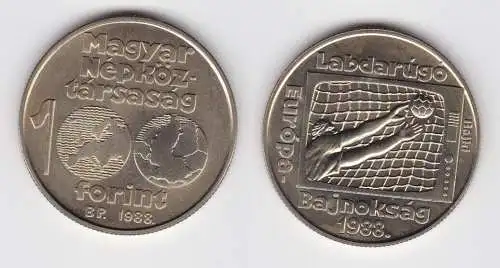 100 Forint Kupfer Nickel Münze Ungarn 1988 Fussball EM Stgl. (141181)