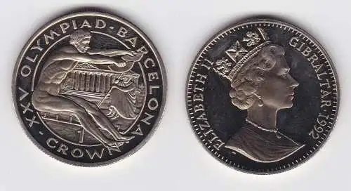1 Crown Nickel Münze Gibraltar Olympiade Barcelona 1992 (143741)