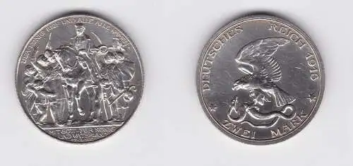 2 Mark Silbermünze Preussen Der König rief .... 1913 Jäger 109  (135461)