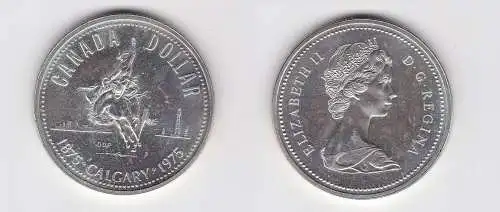 1 Dollar Silber Münze Canada Kanada 100 Jahre Stadt Calgary 1975 (133142)