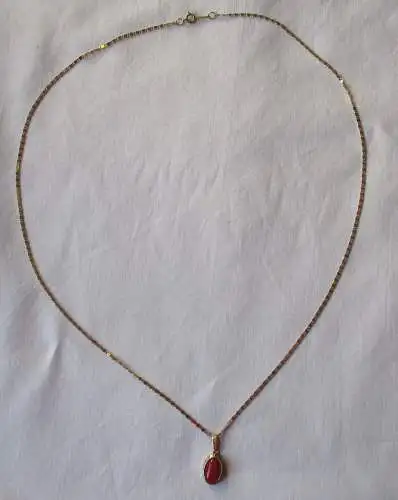 hochwertige Halskette 333er Gold mit 585er Gold Schmuckstein Anhänger (162324)