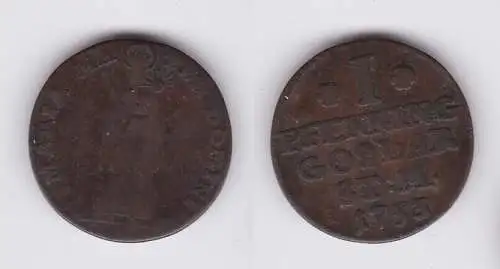 1 Pfennig Kupfer Münze Reichsstadt Goslar 1753 s/ss (160203)