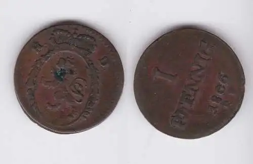 1 Pfennig Kupfer Münze Hessen-Darmstadt 1806 R.F. s/ss (160119)