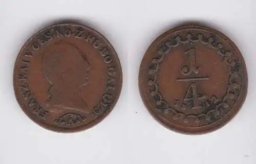 1/4 Kreuzer Kupfer Münze Österreich 1812 A ss (162785)