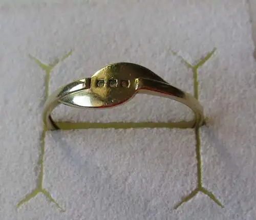 eleganter 585er 14 Karat Gold Ring mit farbigen Diamanten 0,015 Karat (162345)