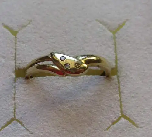 hochwertiger 585er 14 Karat Gold Ring mit farbigen Diamanten 0,02 Karat (162506)