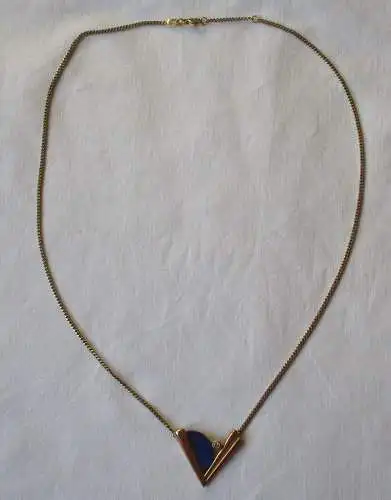 Elegante Damenhalskette Collier 333er Gold mit Schmuckstein Anhänger (160625)