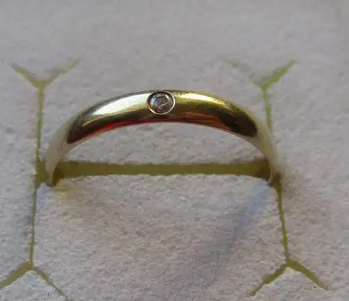 hochwertiger 585er 14 Karat Gold Ring mit kleinem Diamanten (162347)