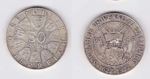 50 Schilling Silber Münze Österreich 1972 350 Jahre Universität Salzburg(155558)