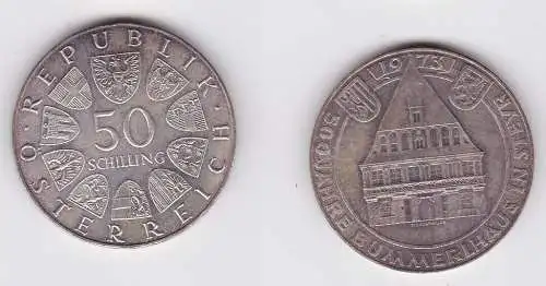 50 Schilling Silber Münze Österreich 1973 500 Jahre Bummerlhaus in Steyr(142488)