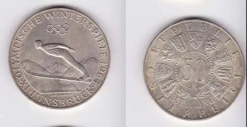 50 Schilling Silber Münze Österreich Winter Olympiade Innsbruck 1976 (157306)