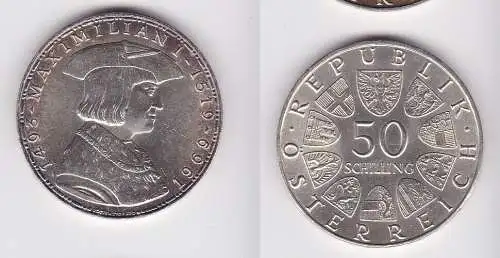 50 Schilling Silber Münze Österreich Maximilian 1493-1519, 1969 (151886)