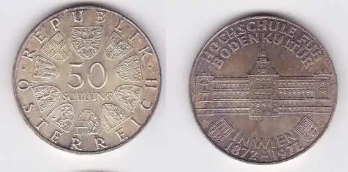 100 Schilling Silber Münze Österreich 1972 Hochschule für Bodenkultur (155216)