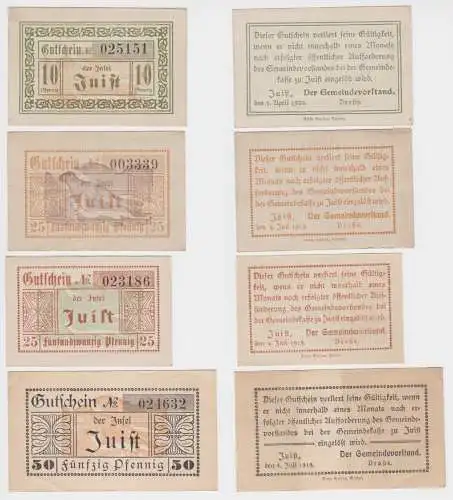 10 bis 50 Pfennig Banknote Notgeld Gemeinde Juist 1919/1920 (153937)