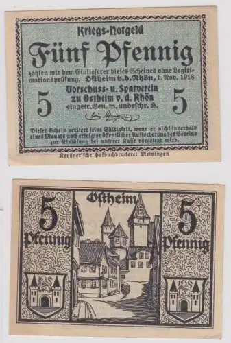 5 Pfennig Banknote Notgeld Vorschuss- & Sparverein Ostheim /Rhön 1918 (153117)