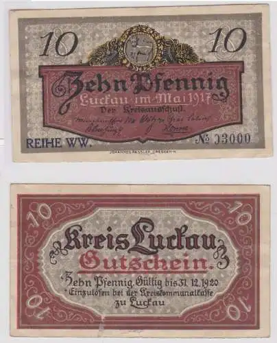 10 Pfennig Banknote Notgeld Kreis Luckau Mai 1917 (155669)