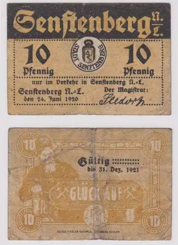 10 Pfennig Banknote Notgeld Magistrat Senftenberg 24. Juni 1920 (154830)