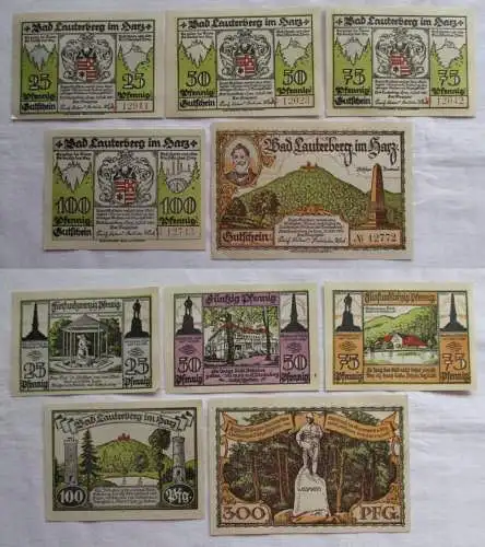 5 Banknoten Notgeld Stadt Lauterberg im Harz 15.7.1921 (162055)