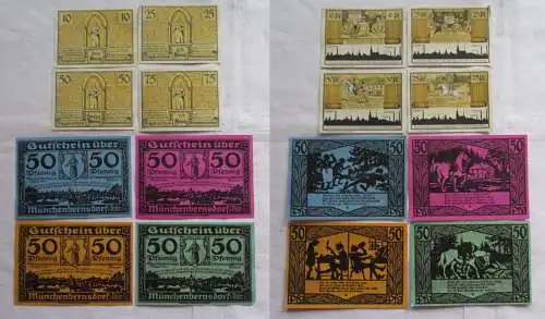 8 Banknoten Notgeld Gemeinde Münchenbernsdorf 1921 (162478)