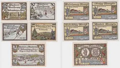5 Banknoten Notgeld Kurverwaltung St.Andreasberg 1921 (162052)