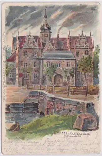 75888 Ak Bruno Bürger Karte 2031: Schloss Dölitz b. Leipzig - Hofansicht 1898