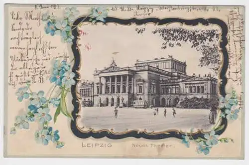 16831 geprägte Rahmen Ak Leipzig - Neues Theater 1903